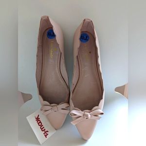 Kate Spade elegant leather flats, 7.5, blush